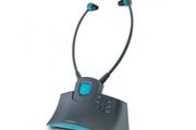 Serenity Wireless TV Headphones - Dark Gray and Blue