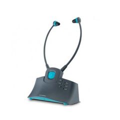 Serenity Wireless TV Headphones - Dark Gray and Blue