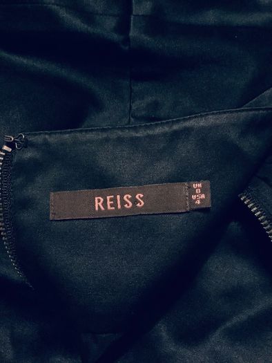 Reiss Black Silk Mini Skirt Ruffle Hem UK 8 EU 36 Luxury Designer