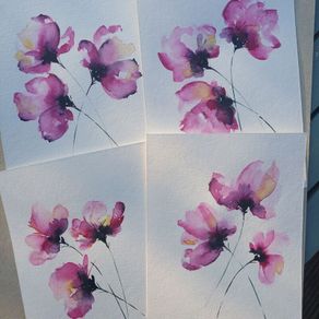 Set of 4 Original Watercolour Paintings