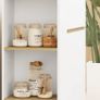 Sideboard, large cabinet compartment, 3 shelf compartments, drawer, 105 x 30 x 81.5cm, White/Wood Image 3