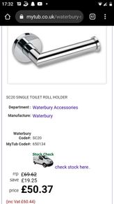 Waterbury toilet roll holder