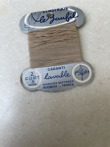 Vintage French cream colour elastic