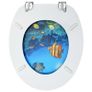 WC Toilet Seats with Lid 2 pcs MDF Deep Sea Design Image 6