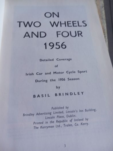 On two wheels and four 1956 1st edition hardback by Basil Brindley, extremely rare, D18 free reg post