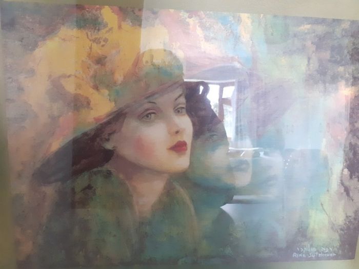 Framed Lady in Green Print