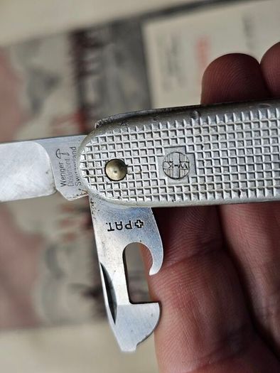 Vintage Wenger Alox Soldier Original Swiss Army Knife Issued year 1972 Discontinued Model Collectable