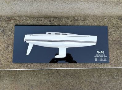 Vintage X-34 Yachts half model wall display c1980