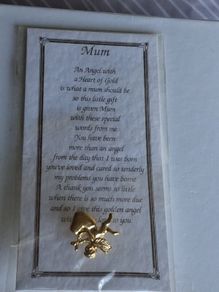 Mum - Cubid Heart of Gold Pin Brooch