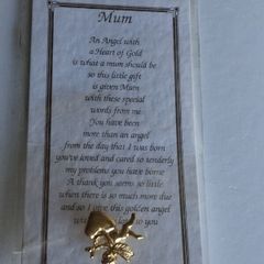 Mum - Cubid Heart of Gold Pin Brooch