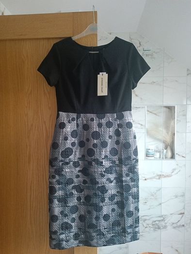 Designer boutique James Lakeland formal occasion party polka dots black dress 10 New