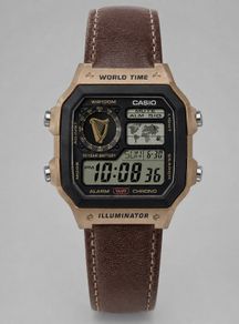 New Casio AE1200 Bronze Leather - Custom Guinness Harp Ireland