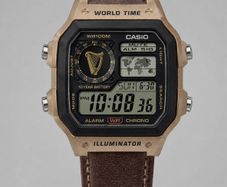 New Casio AE1200 Bronze Leather - Custom Guinness Harp Ireland