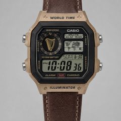 New Casio AE1200 Bronze Leather - Custom Guinness Harp Ireland