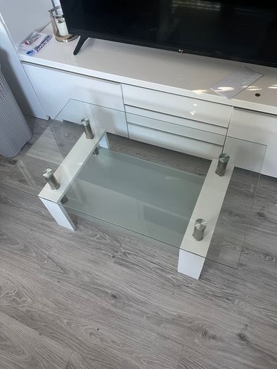 Glass coffee table