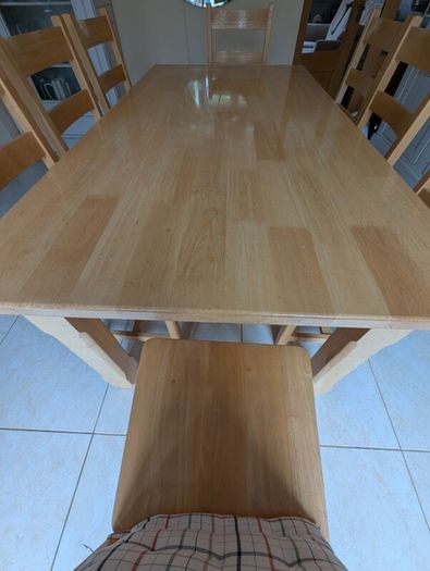 8 seater wooden dining table and chairs