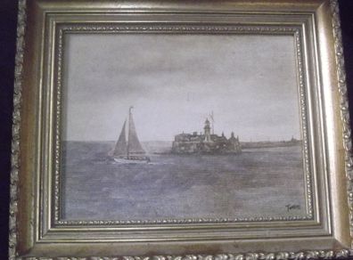 a irish oil painting on board framed by edward tomkus