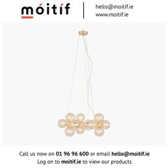 Avo Glass Ball Pendant Light - Gold