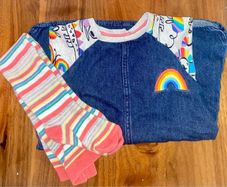 NEXT Girl Denim Dress with Tights (2-3 years)