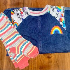 NEXT Girl Denim Dress with Tights (2-3 years)