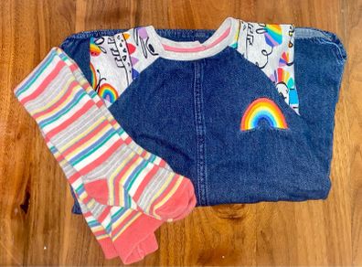 NEXT Girl Denim Dress with Tights (2-3 years)