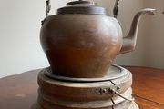 Antique Victorian kettle with water warmer
