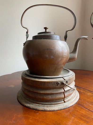 Antique Victorian kettle with water warmer