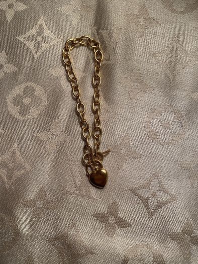 Italian Yellow Gold Bracelet 375 with heart lock