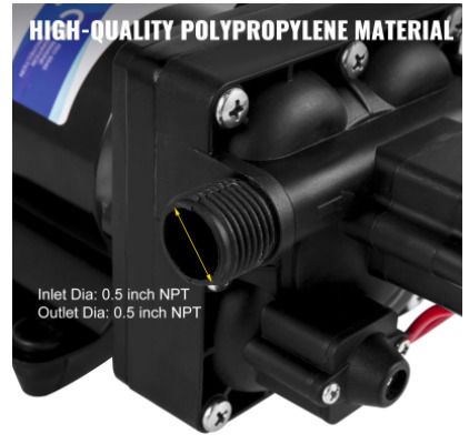 BRAND NEW 4 GPM Fresh Water Pump 12V Self Priming Sprayer Pump RV Water Pump W/ Pressure Switch Camper Marine Boat Diaphragm Pump