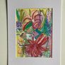 Mothers Day Offer Original art Original Floral Artwork on paper A4 Mounted contemporary Irish Art abstract painting Image 2