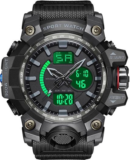 Brand New findtime Men's Digital Watch Sports Watches Military Black Wristwatch Boys,5ATM Waterproof