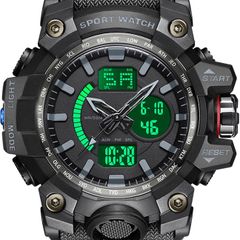 Brand New findtime Men's Digital Watch Sports Watches Military Black Wristwatch Boys,5ATM Waterproof