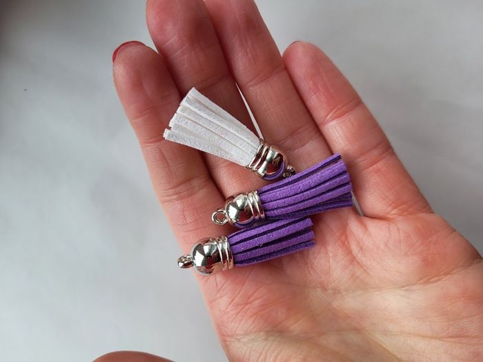Faux leather tassel for making jewelry and other crafts 3pcs NEW