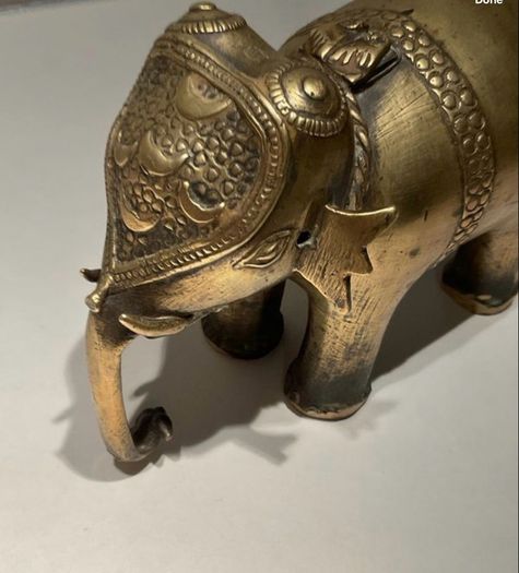 Antique 19th Century Indian Brass Elephant Dhokra Lost Wax Temple Toy