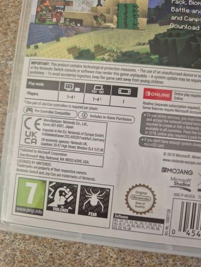 Minecraft Nintendo Switch
