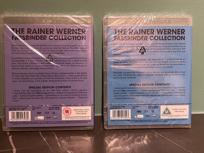 3 Rainer Fassbinder Movies on 2 Blu Rays - Brand New Sealed