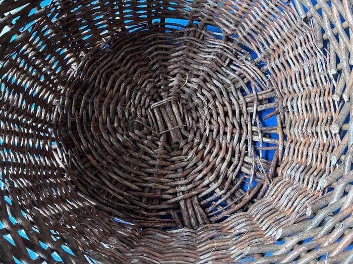 Large vintage wicker log basket