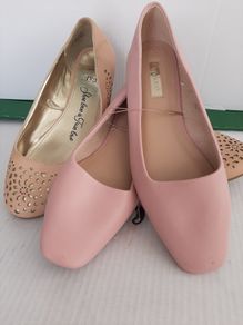 2 pairs shoes new pair pink flat shoes and peach flat shoes