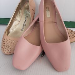 2 pairs shoes new pair pink flat shoes and peach flat shoes