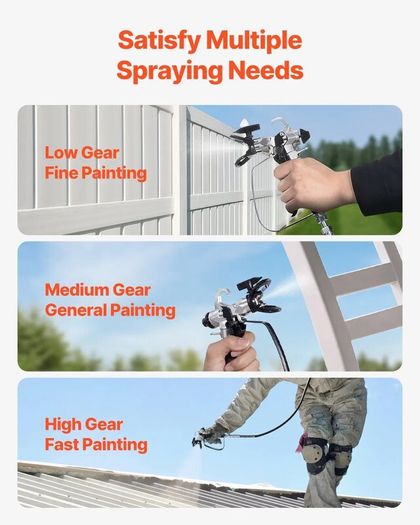 Stand Airless Paint Sprayer, 750W 3000PSI High Efficiency Electric Airless Sprayer, Fine And Even Painting Effect, Handheld Paint Sprayers for Home Interior and Exterior Furniture and Fences