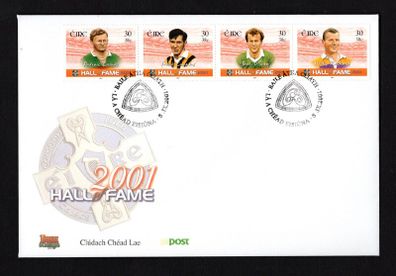 2001 Ireland GAA Hall of Fame (Padraic Carney, Frank Cummins, Jack O'Shea & Nicky Rackard) Commemorative Stamp An Post First Day Cover (FDC)
