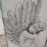 Mirrored Art Wall Picture Of Cherub/Angel Image 2