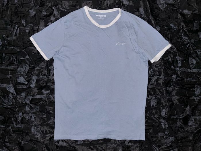 Jack & Jones set of FOUR cotton tee shirts all size Medium like new! Ringer & Polo