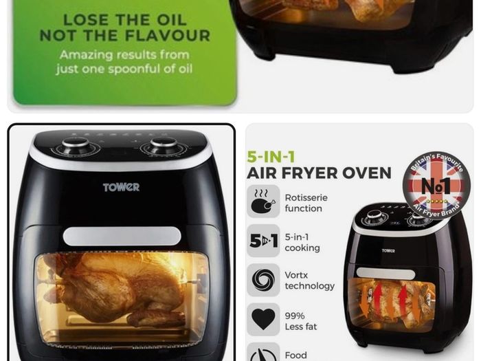 Tower T17038 11L Manual Air Fryer Oven