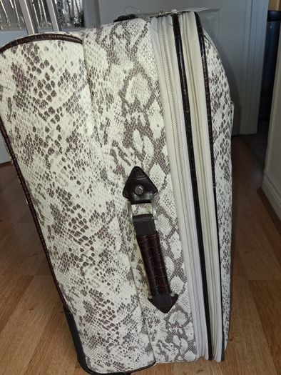 Brown 3 Piece Snake Skin Luggage Set