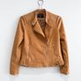 Pre Owned Dorothy Perkins Tan Faux Suede Biker Jacket Image 3