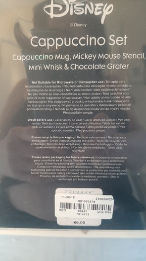 Disney Mickey mouse cappuccino set BNIB....