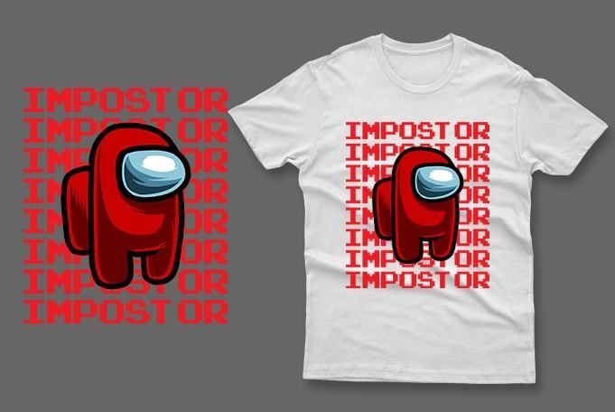 Red impostor among us t-shirt impostor t-shirt