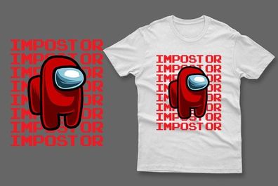 Red impostor among us t-shirt impostor t-shirt