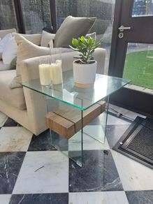 Glass Console and Coffee Table Set